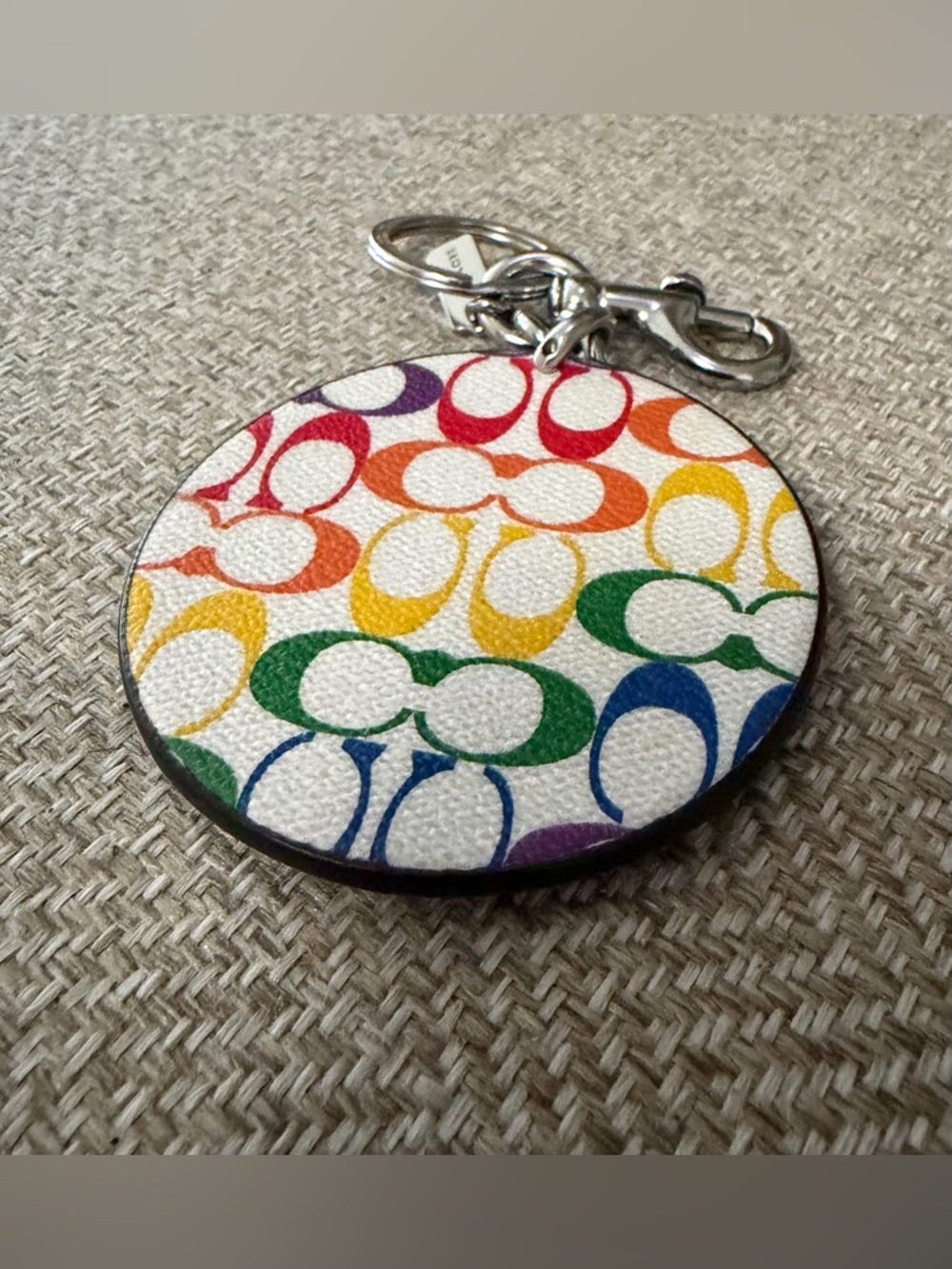 NWOT Coach Ride with Price Bag Charm in Rainbow Signature Canvas - Picture 3 of 4